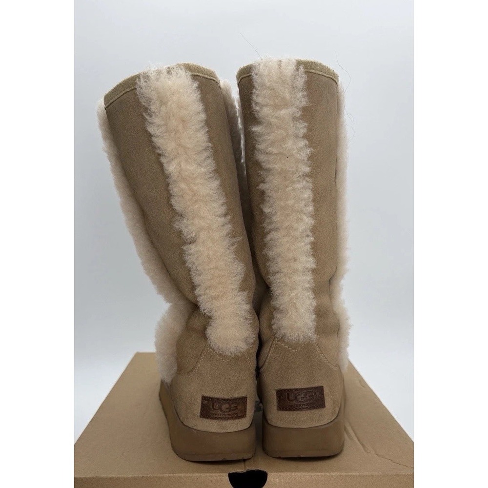 UGG SUNDANCE SAND WATERPROOF SUEDE SHEEPSKIN TALL WINTER BOOTS WOMENS 6.5 - Picture 2 of 9